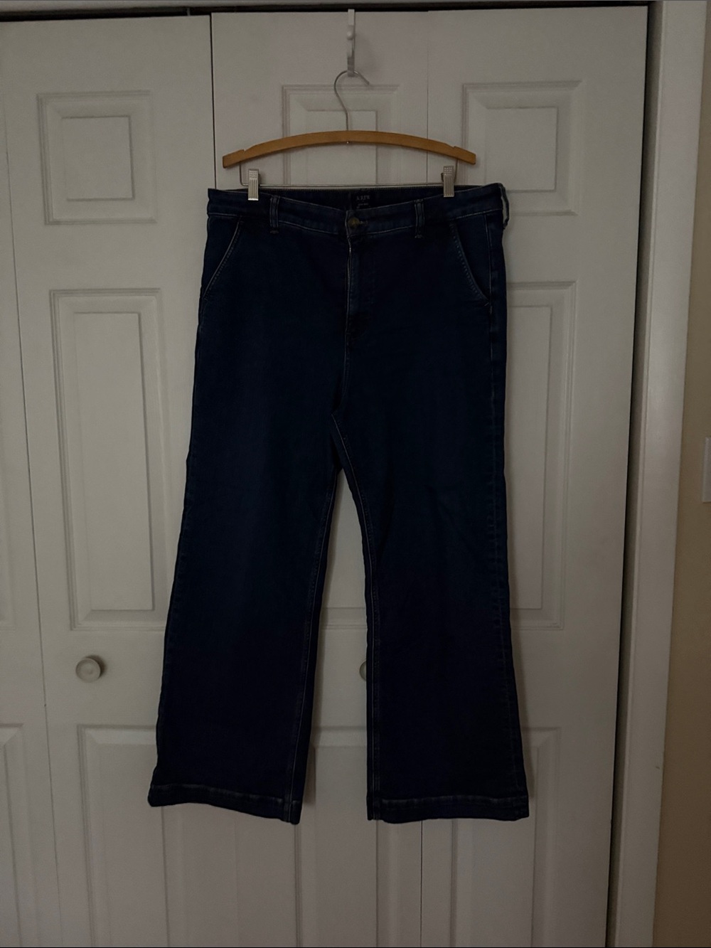 J. Crew Factory Navy Wide-Leg Jeans